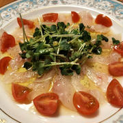 真鯛のカルパッチョ　シンプルだけど美味しい