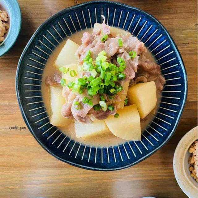 レンチンで簡単○大根と牛肉の味噌煮。
