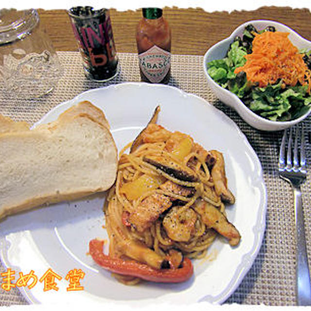 土曜日モード♪パスタとパンとサラダとスイーツと。