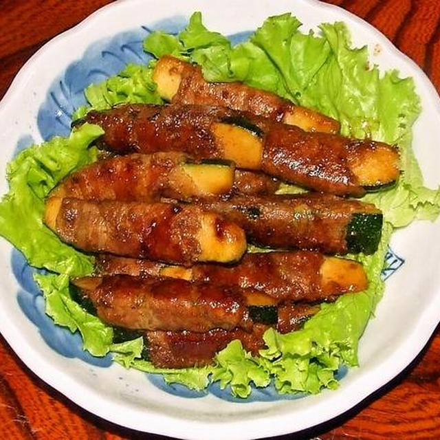 肉巻きズッキーニ＆コチュジャンいか