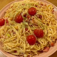 ベーコンとネギのハーブたっぷりトマトパスタと暮らしニスタさんに投稿。