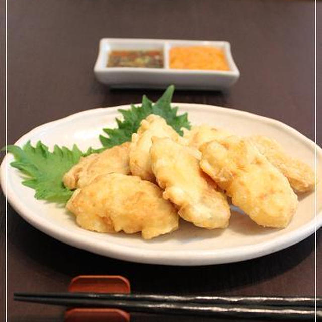 鶏胸肉の天ぷら☆コチュジャンソースと葱ポン酢☆