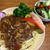 カレースパゲティ。バックに潜り込むあんこ。