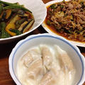 回鍋肉、水餃子の晩御飯