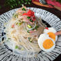 お湯に浸すだけのヘルシーなラーメン☆春雨で、旨塩とんこつ汁なしラーメン〜大分県産味一ねぎ〜