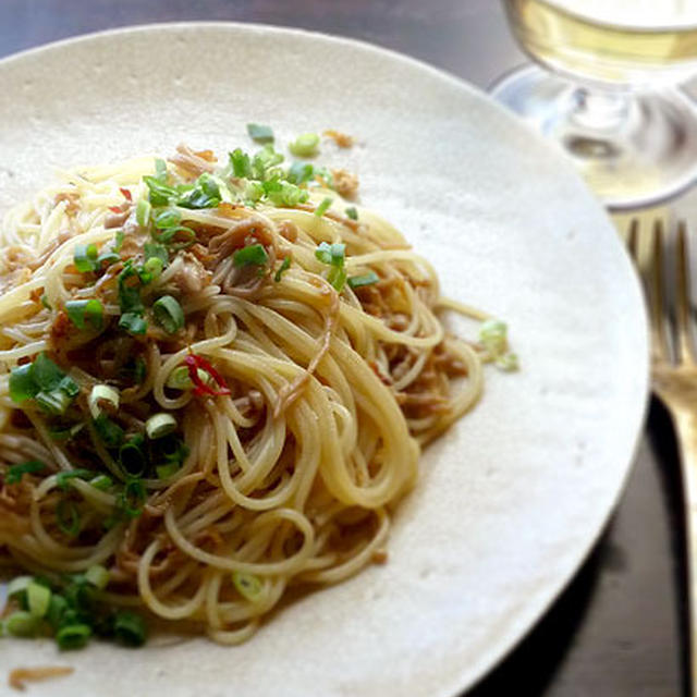 柚子香るちりめん山椒となめたけのパスタ