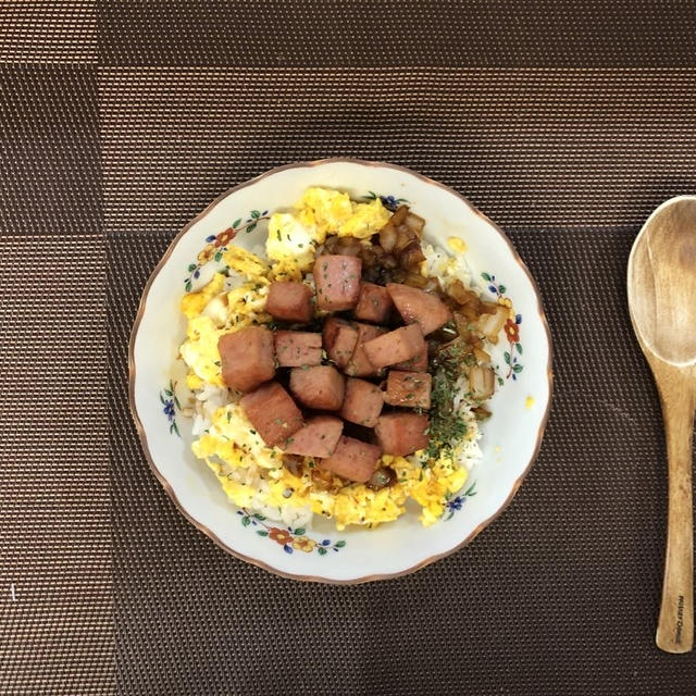 スパム丼・あまから醤油が美味しい！