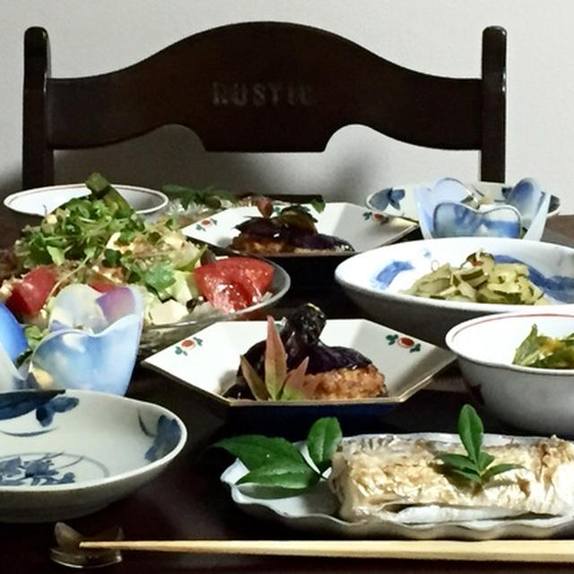 太刀魚の塩焼きや茄子のはさみ揚げの日♫