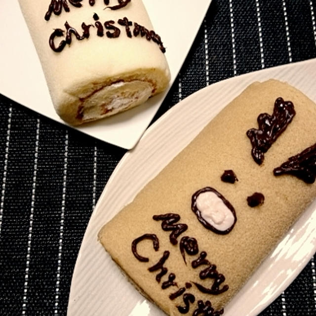 簡単クリスマスデコロールケーキ