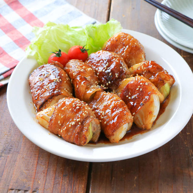 『新たまの肉巻きてりやき』のレシピ