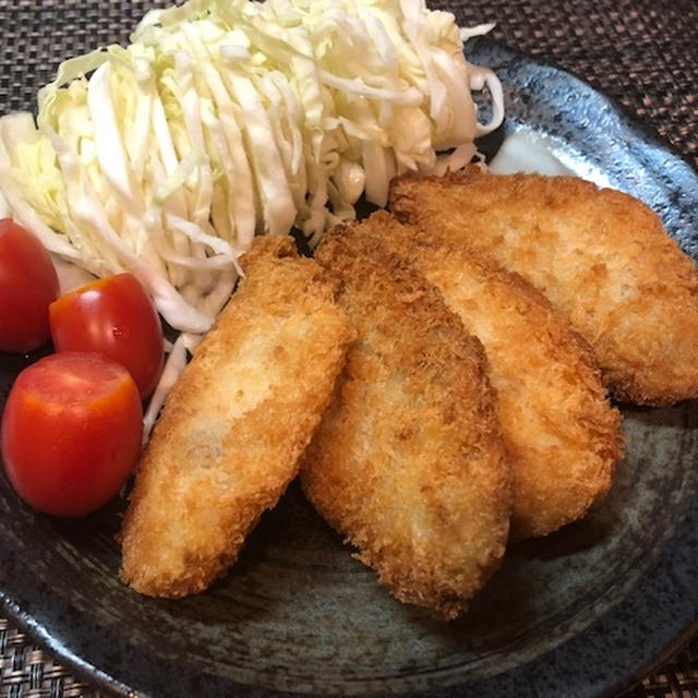 やっぱり揚げ物が好き！アジフライ♡ゴーヤ和え物♡桃
