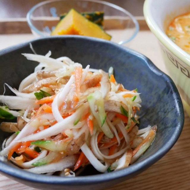 ごぼうのサラダと担々麺、昨日の昼ごはん#本日のおうちごはん
