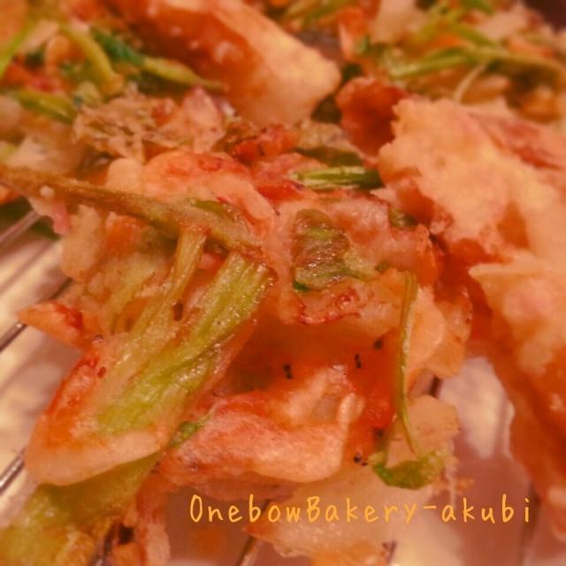 明けましておめでとうございます＼(^^)／からの～桜えびとせりのかき揚げ