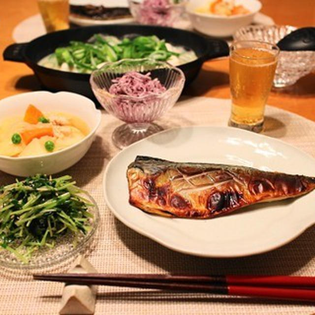 『鯖の西京焼き』とストウブで『小さいおかず』の献立。