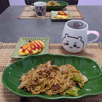 焼きそばと鶏肉のピカタの献立。ハングル検定４級を受験しました。