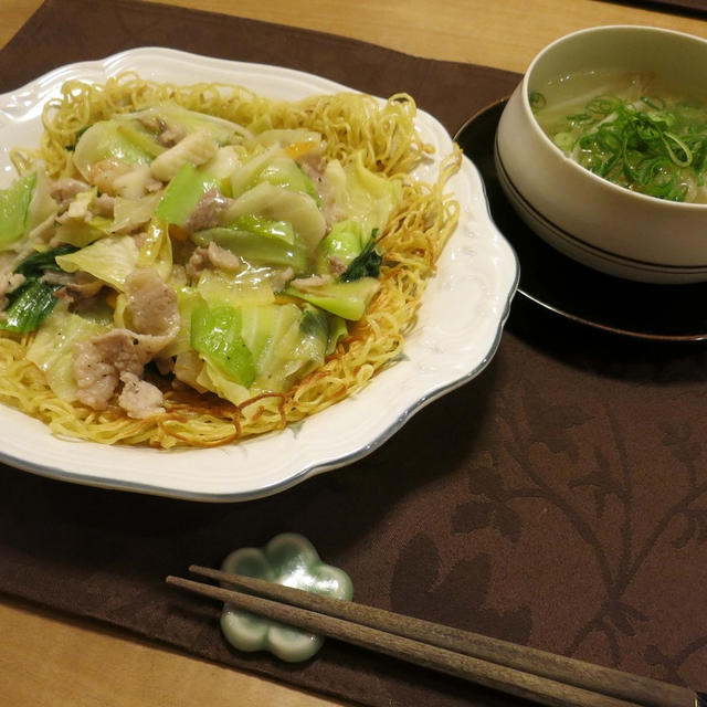 極細麺で餡かけ焼きそばの晩ご飯　と　はるうららコンサート♪