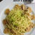 簡単１分♪マッシュルームと青海苔の和風パスタ。～包丁もまな板もいらぬ！フライパン１つでＯＫじゃ！