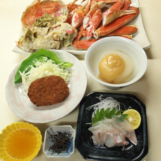 豪華な茹で蟹