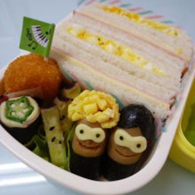 5月8日　ゴージとダツジのサンドイッチ弁当（by NHK教育『フックブックロー』）