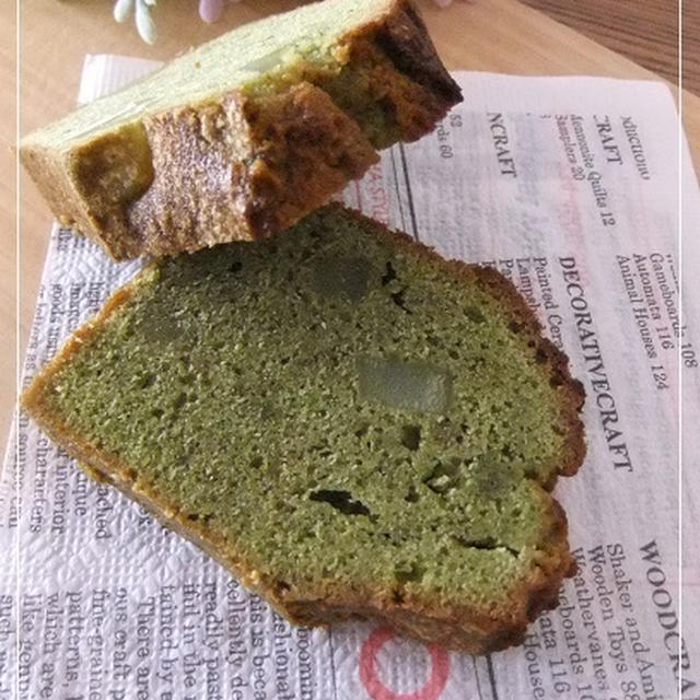 春色！栗抹茶のﾊﾟｳﾝﾄﾞｹｰｷ。