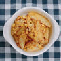ニチフリの「焼肉ふりかけ 黄金の味使用」を使って、ポテトとコーンの焼肉風味バター炒め