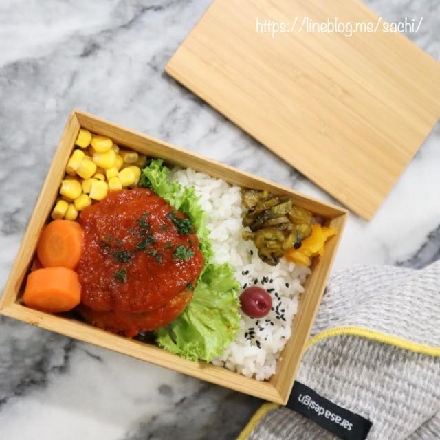 息子の＊チーズインハンバーグ弁当♡【#お弁当#ハンバーグ】