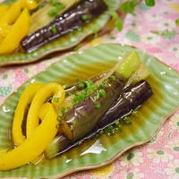 揚げ茄子の生姜麺つゆ漬け