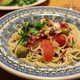 たことオリーブのパスタ