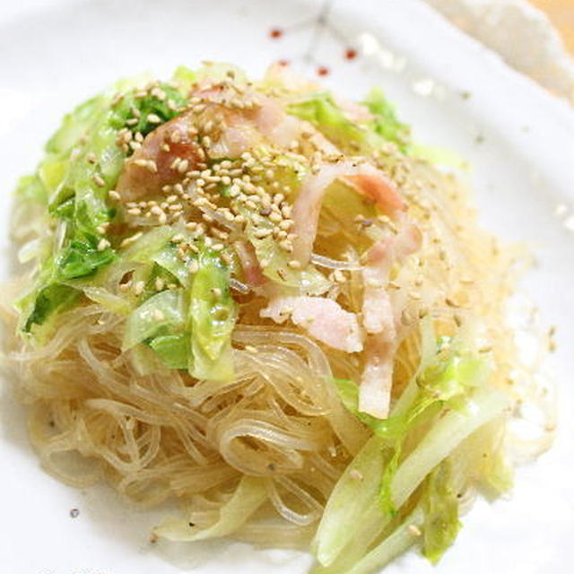 春雨とレタスのマヨにんにく炒め　のレシピ