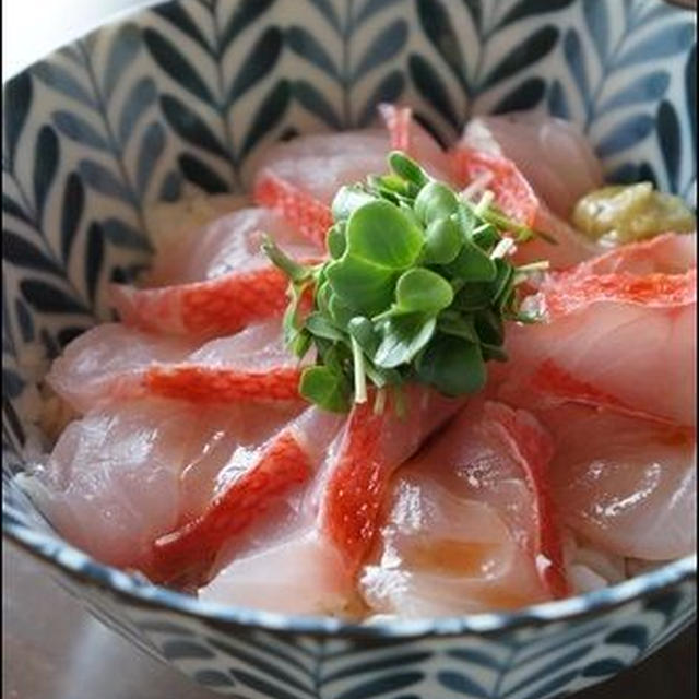 金目鯛の湯引きで、海鮮丼。＜簡単レシピ＞