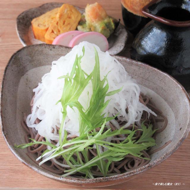 簡単過ぎ。食感を楽しむ、雪化粧な富士山レシピ『大根せんぎり蕎麦』サッパリ、あっさり～。