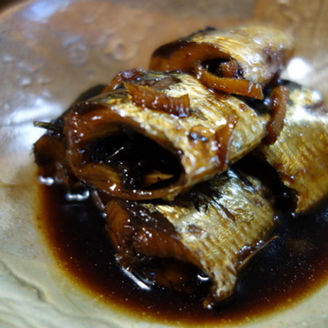 鰯の筒煮/ほうれん草と卵のガーリック炒め