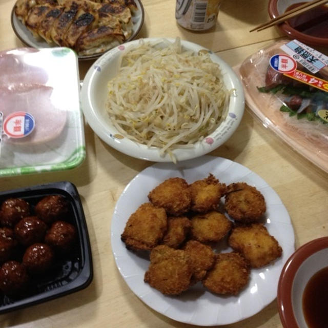 にんにく不使用餃子・鯵のミニフライ・肉団子
