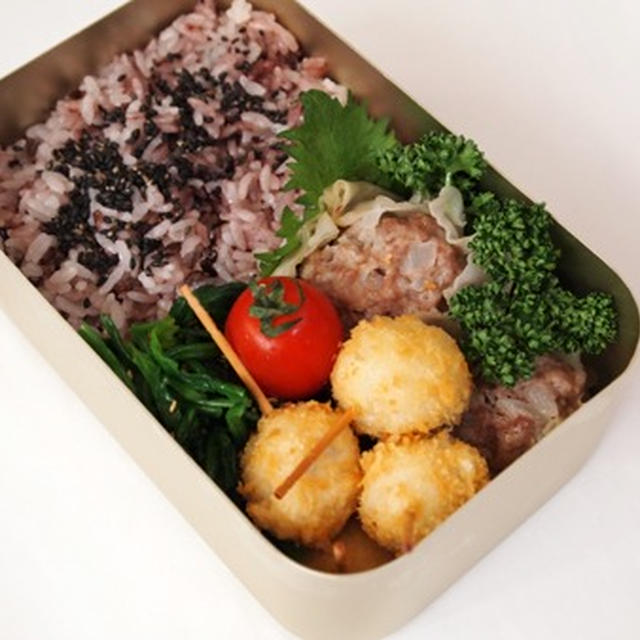 おっきなシューマイ＆翠茄子の炒め物・・・お弁当♪