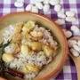 カリカリ白いんげん豆ご飯。