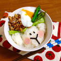 簡単朝ごはん！肉もどき♡豆腐そぼろの和風ロコモコ風丼で「ヒツジ丼」