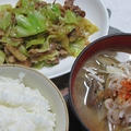 カロリー控えめ？　肉野菜炒め。。。