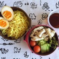 ざるラーメンとあじたま弁当