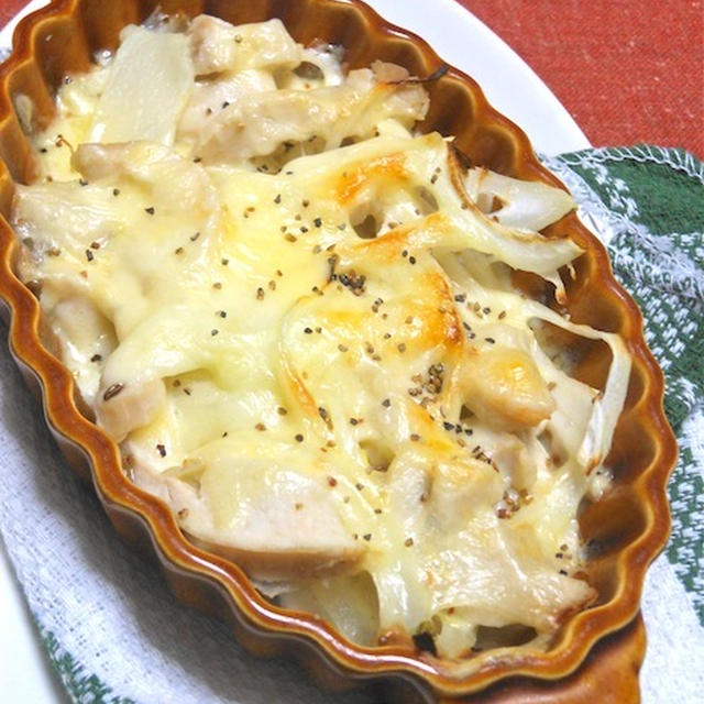 超簡単おつまみ〜鶏ハムとタマネギのチーズ焼きとゆで汁で絶品スープ！