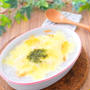 鮭のせ！もち麦おかゆのチーズ焼き