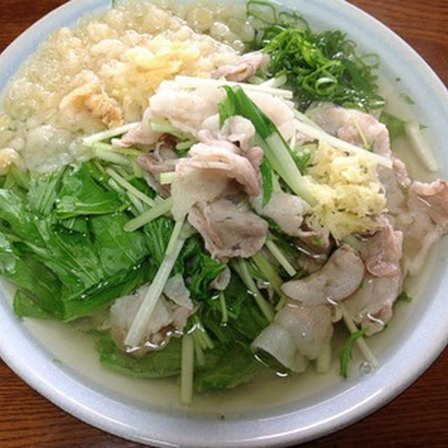 朝からガッツリ「豚しゃぶハリハリうどん」