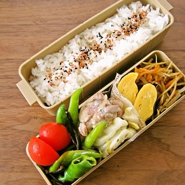 キャベツと鶏肉のレモン炒め弁当