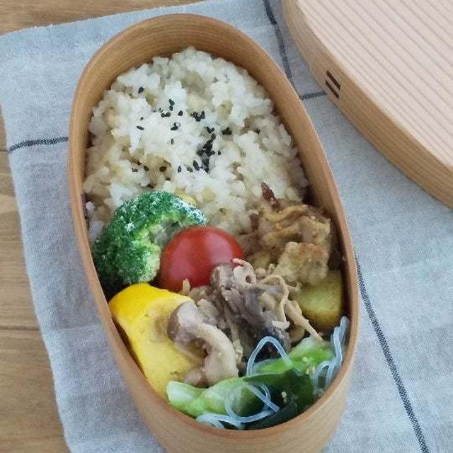 【#お弁当】豚肉とじゃがいものカレー炒め弁当♪