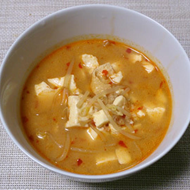 冷蔵庫の余り物で簡単☆豆板醤ピリ辛スープ～味噌仕立て