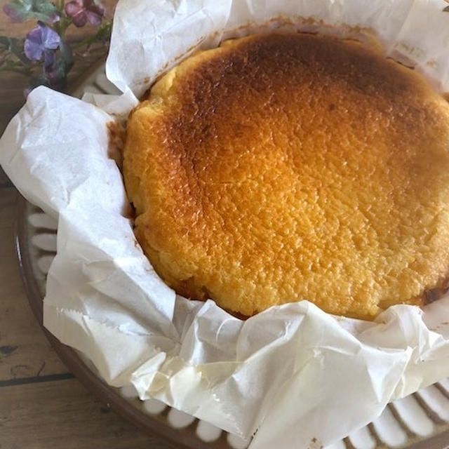 料理教室☆きまぐれランチ♪柚子風味♫バスク風チーズケーキ