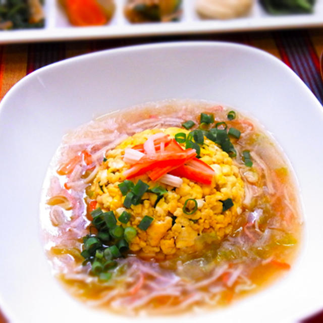 糖質制限! 豆腐ご飯のかにかまあんかけ炒飯風