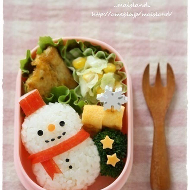 レシピブログ連載【雪だるまおにぎり】