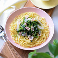 【おもてなし】ほうれん草とベーコンのクリームパスタ♡岐阜産ほうれん草♪岐阜クッキングアンバサダー