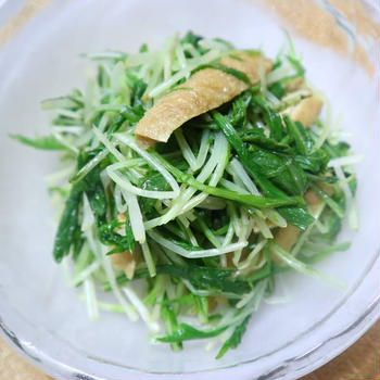 健康的で美味しい水菜と油揚げのわさび和えの作り方