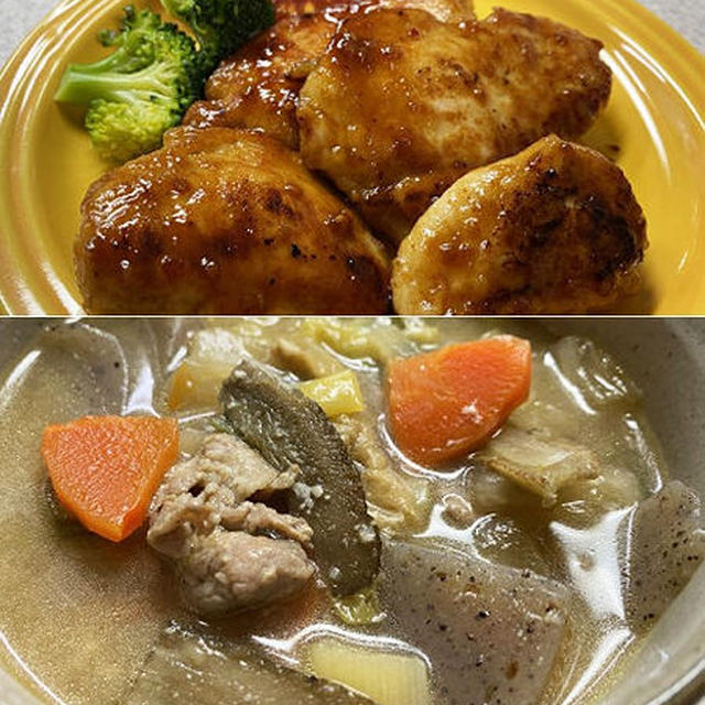 鶏むね肉のソテー＆我が家の豚汁風♪